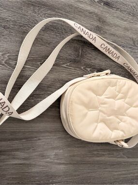 Lululemon Canada Branded Cream Quilted Crossbody Bag
